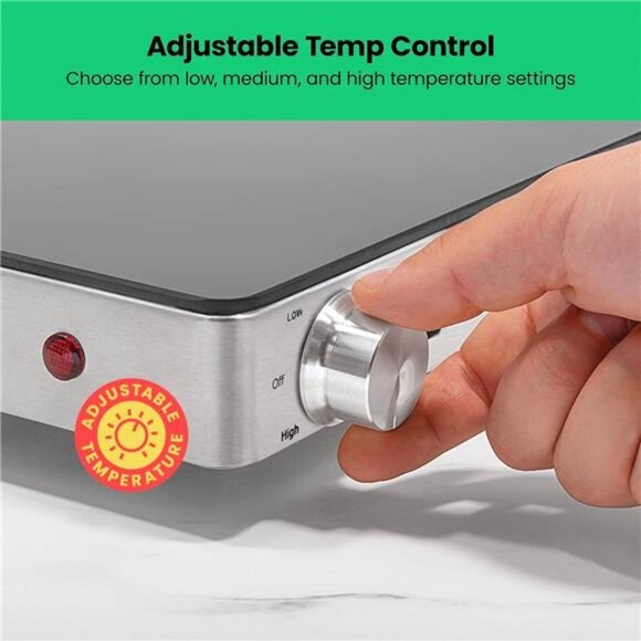 Electric Warming Tray with Adjustable Temperature Control, Perfect For Buffets - Picture 5 of 6